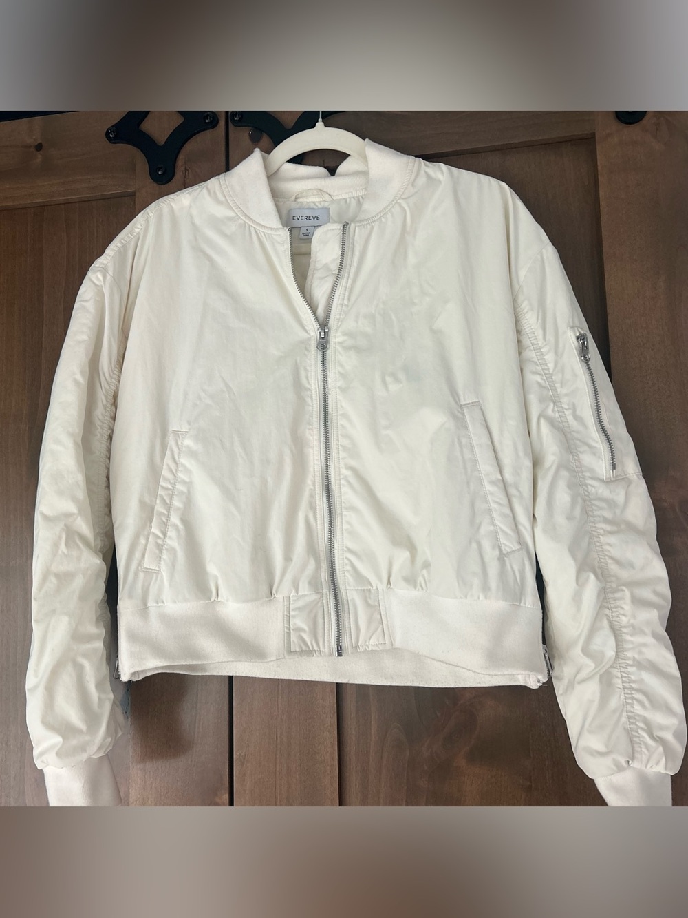 Evereve Ivory Bomber Jacket - Women's Lightweight Coat - Size small